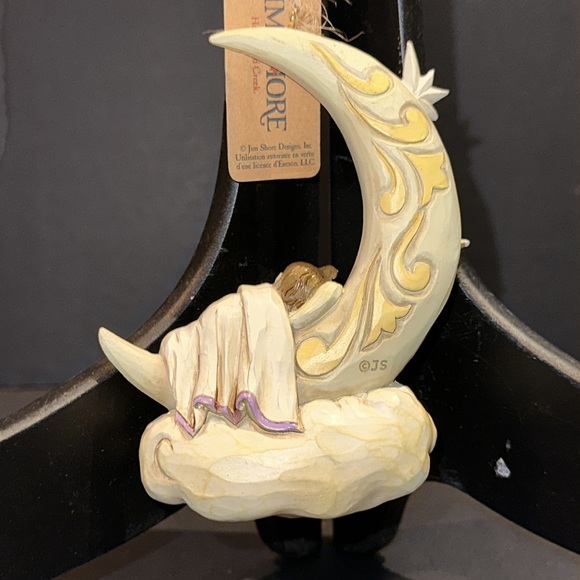 Enesco Jim Shore Heartwood Creek Baby Sleeping on Moon Hanging Ornament, 4.13" - Picture 4 of 6